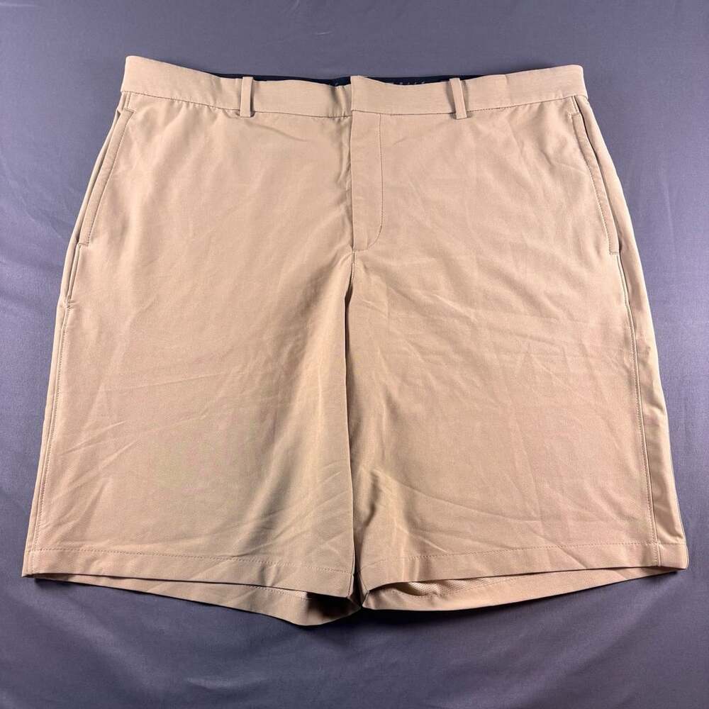 Nike Dri-Fit Golf Shorts Mens Size 40 Tan Flat Front Standard Fit